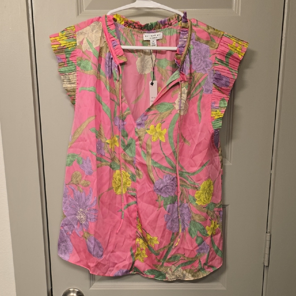 Current Air Pink Floral Blouse